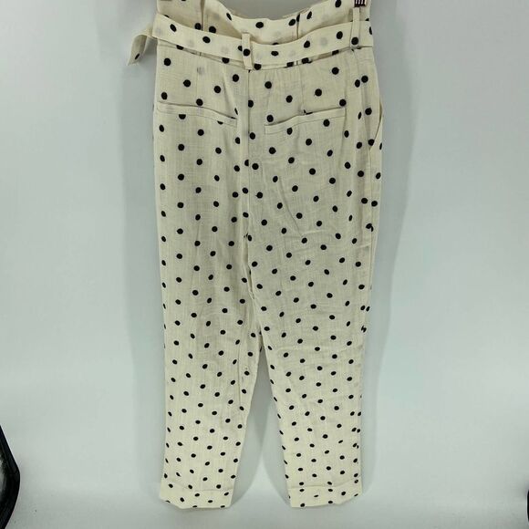 Revolve Tularosa Zuri Womens ivory and black New polka dot paperbag pant XSmall - Picture 7 of 9